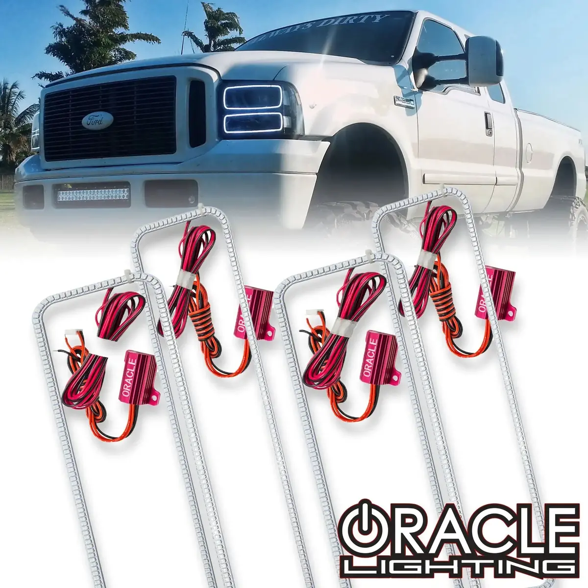 Oracle Lighting 2005-2007 Ford F-250/F-350 Super Duty Led Headlight Halo Kit 1