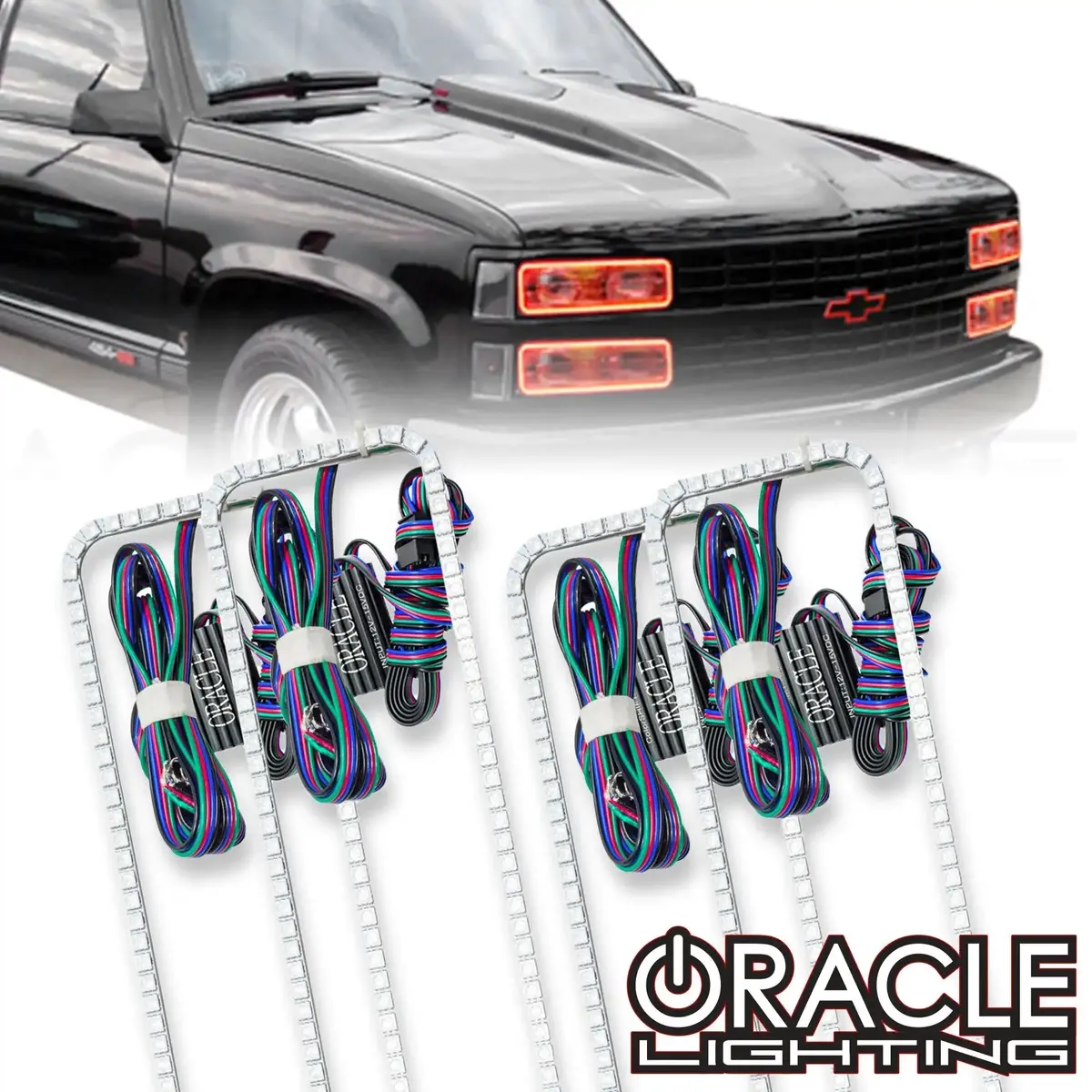 Oracle Lighting 1988-1998 Gmc Sierra Led Dual Headlight Halo Kit 1