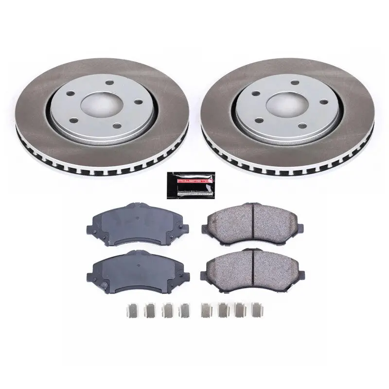 Power Stop 09-14 Volkswagen Routan Front Semi-Coated Rotor Kit 1