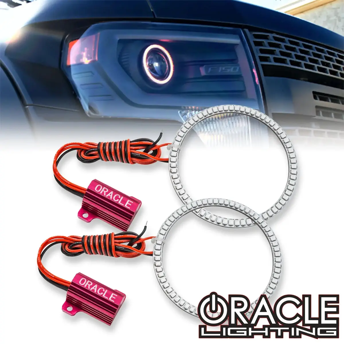 Oracle Lighting 2013-2014 Ford F150/Raptor Projector/Hid Style Led Headlight Halo Kit 1