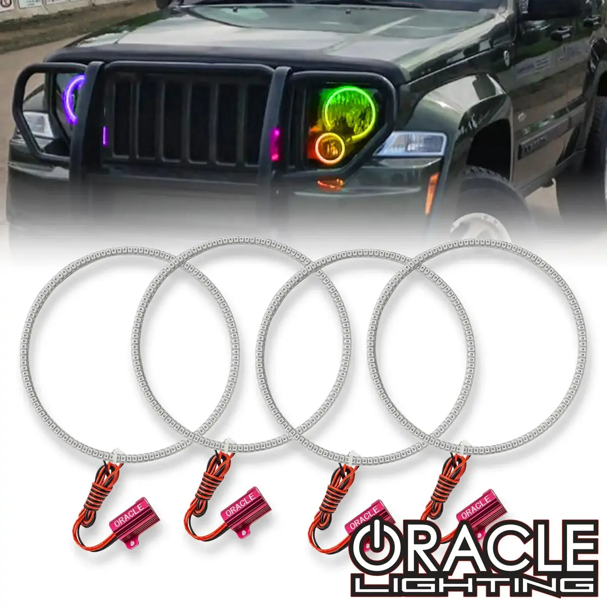 Oracle Lighting 2008-2013 Jeep Liberty Led Headlight Halo Kit 1