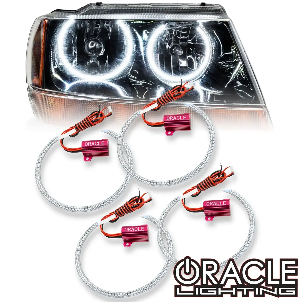 Oracle Lighting 1999-2004 Jeep Grand Cherokee Led Headlight Halo Kit 1