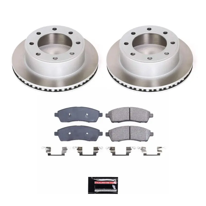 Power Stop 99-04 Ford F-350 Super Duty Rear Semi-Coated Rotor Kit 1