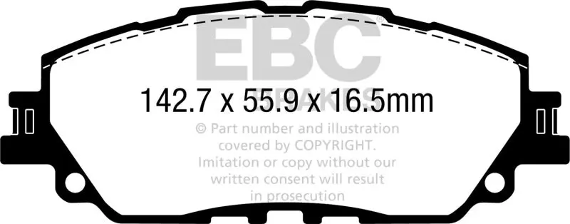 Ebc 19+ Lexus Es300h 2.5L Hybrid Ultimax Front Brake Pads 1