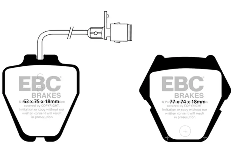 Ebc 00-03 Audi A8 Quattro 4.2 (8 Pad Set) Ultimax2 Front Brake Pads 1