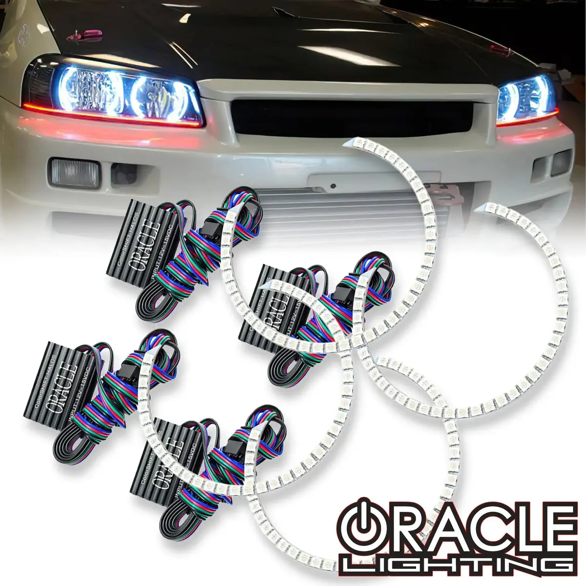 Oracle Lighting 1998-2001 Nissan Skyline R34/Gtr Led Headlight Halo Kit 1