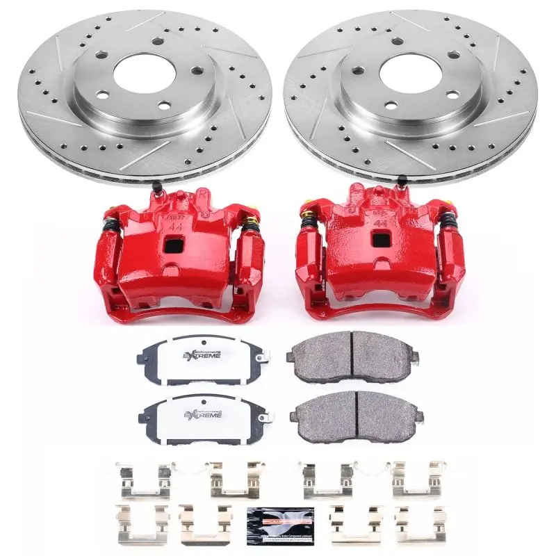Power Stop 13-18 Nissan Sentra Front Z26 Street Warrior Brake Kit W/Calipers 1
