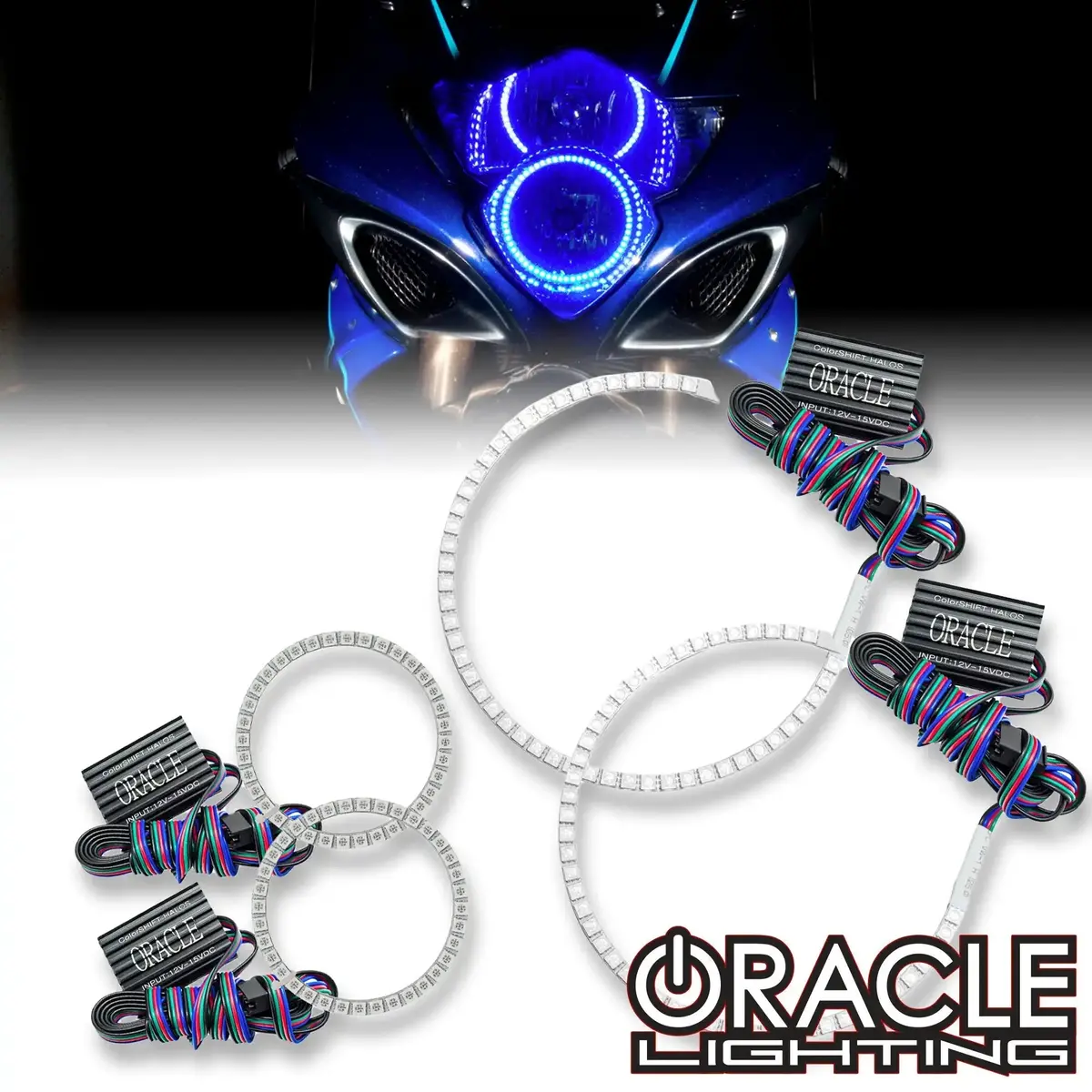Oracle Lighting 2006-2007 Suzuki Gsx-R 1000 Led Motorcycle Headlight Halo Kit 1
