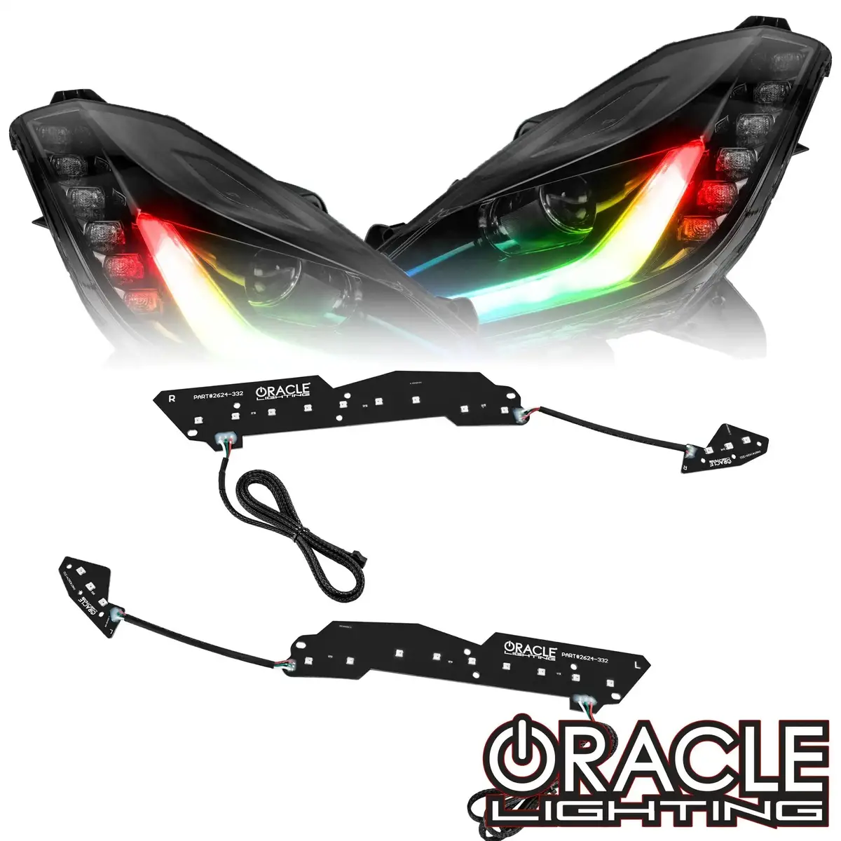 2014-2019 Chevrolet C7 Corvette Oracle Dynamic Colorshift Headlight Drl W/ Switchback Turn Signals 1