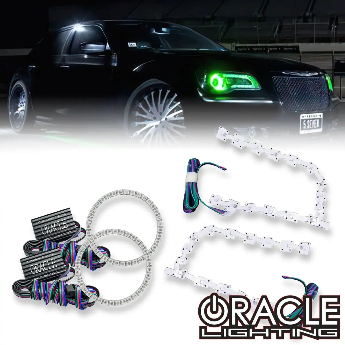 Oracle Lighting 2011-2019 Chrysler 300C Colorshift Drl Upgrade W/Halo Kit 1