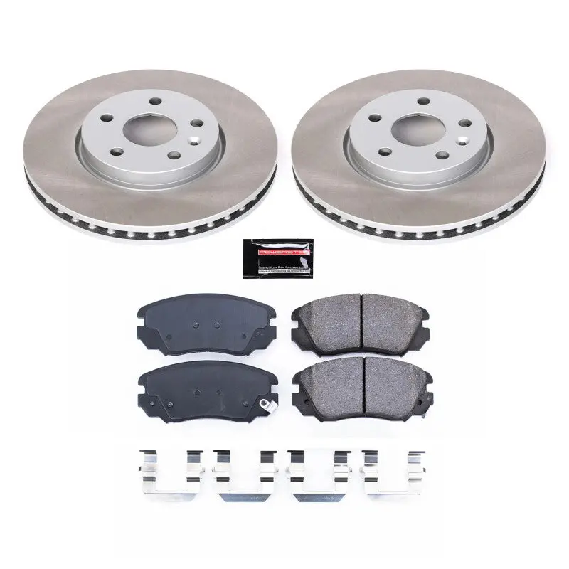 Power Stop 10-11 Saab 9-5 Front Semi-Coated Rotor Kit 1