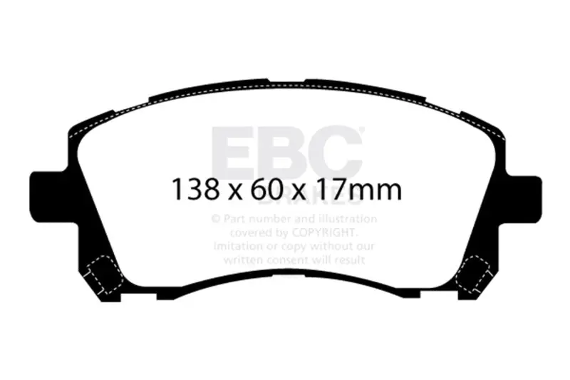 Ebc 98-02 Subaru Forester 2.5 Ultimax2 Front Brake Pads 1