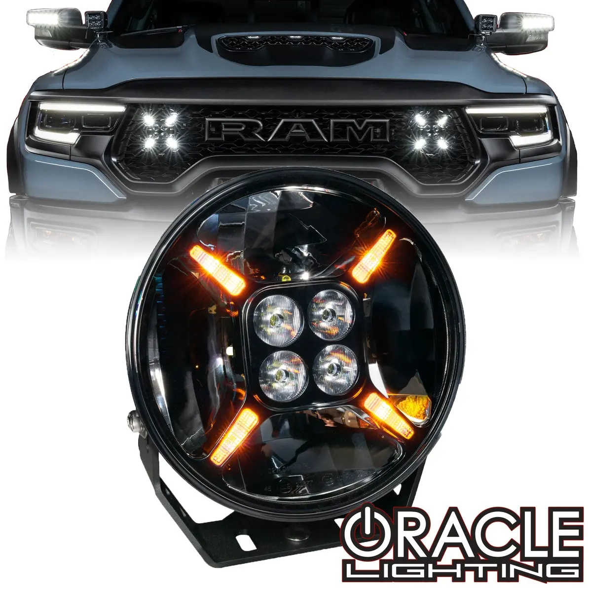 Oracle Lighting Exo 9" Multifunction 120W Led Spotlight – Round Post Mount 1