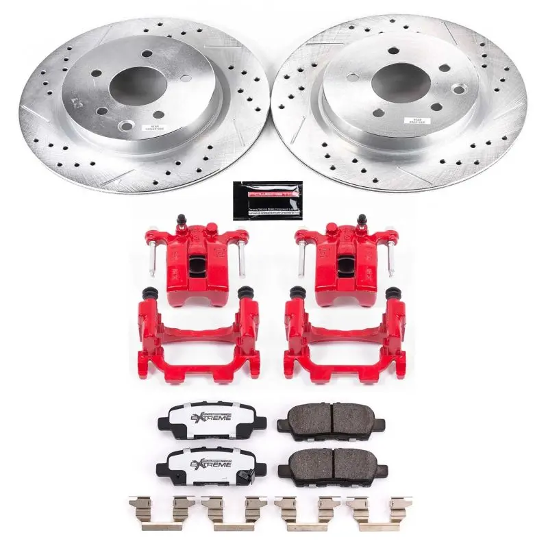 Power Stop 18-19 Nissan 370Z Rear Z26 Street Warrior Brake Kit W/Calipers 1