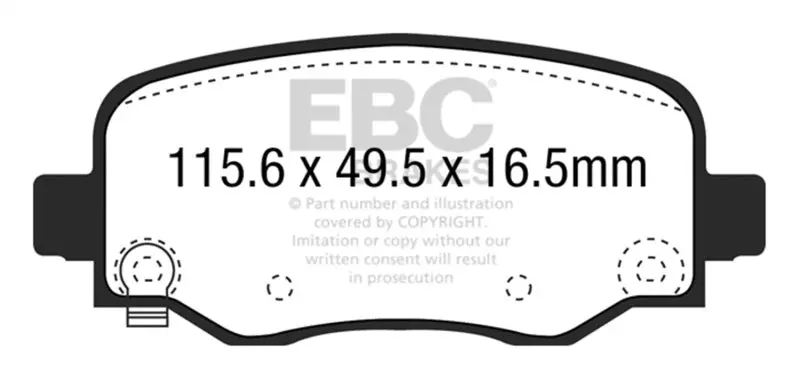 Ebc 15+ Chrysler 200 2.4 Ultimax2 Rear Brake Pads 1