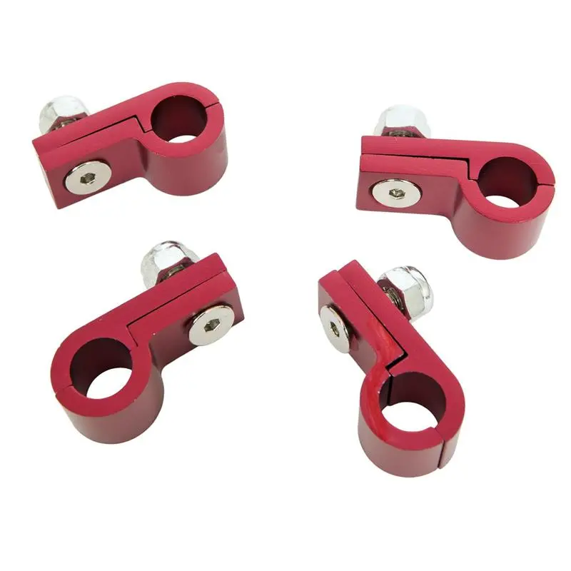 Russell Line Clamp For -8 Tubing Red Anodize (3 Pack) 1