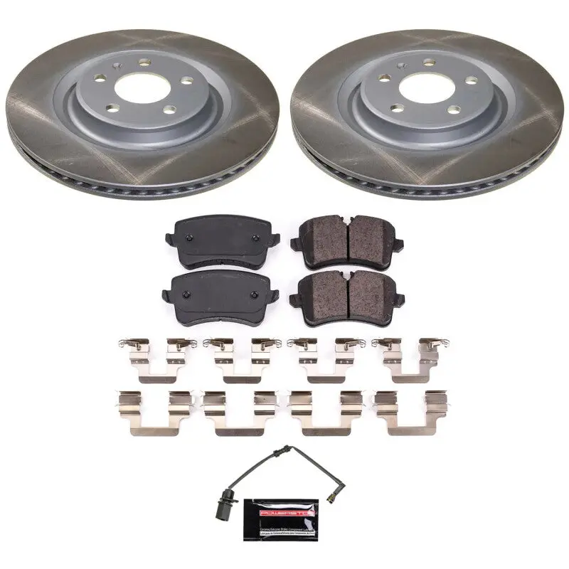 Power Stop 13-14 Audi A8 Quattro Rear Semi-Coated Rotor Kit 1
