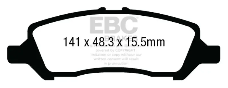 Ebc 12+ Dodge Dart 1.4 Turbo Ultimax2 Rear Brake Pads 1