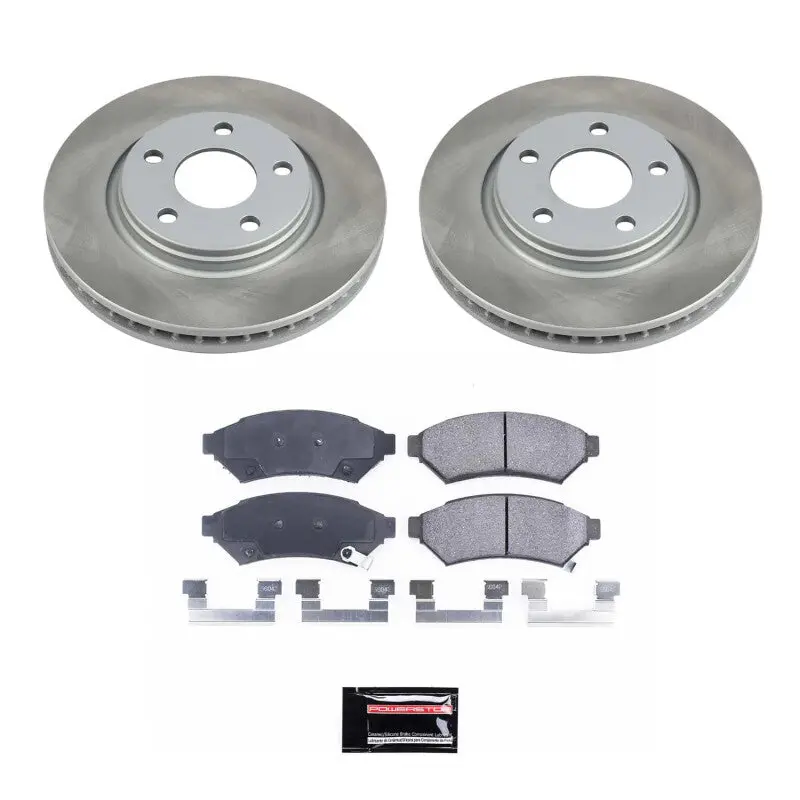 Power Stop 2005 Saturn Relay Front Semi-Coated Rotor Kit 1