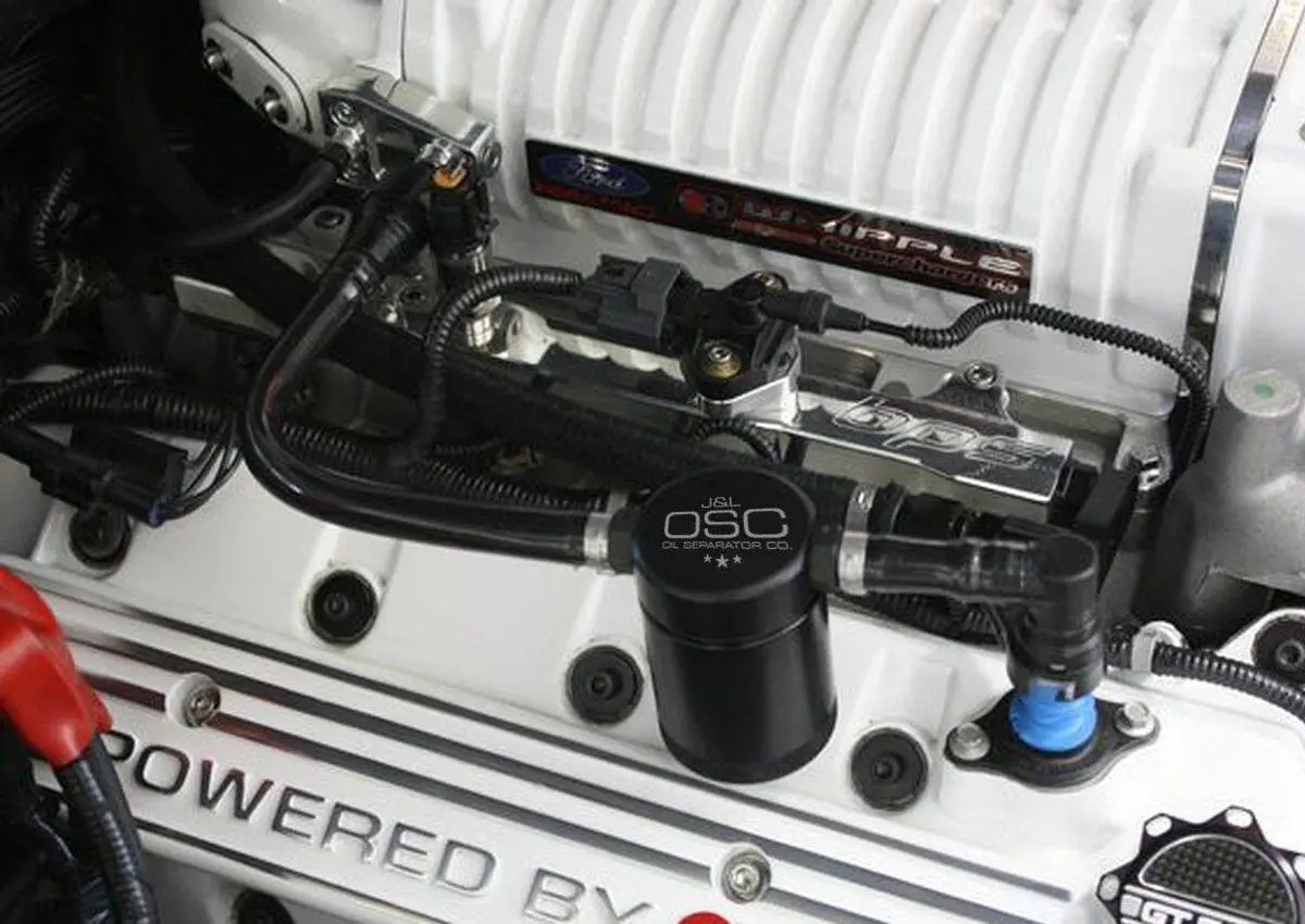 J&L Oil Separator 3.0 Passenger Side, Black Anodized 1