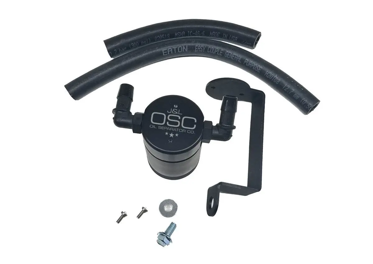 J&L Oil Separator 3.0 Passenger Side, Black Anodized 1