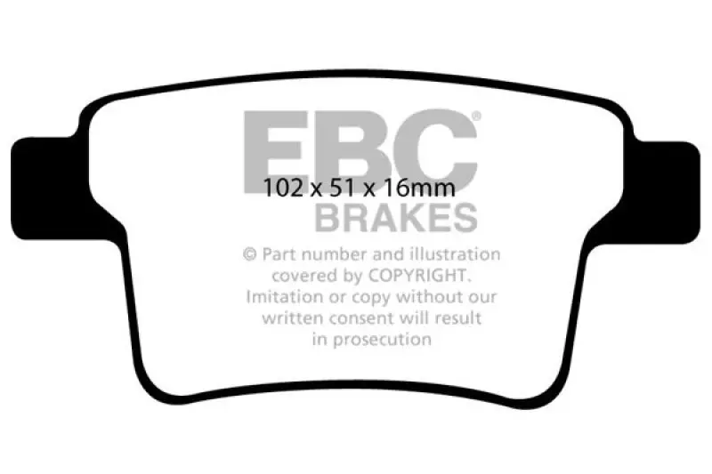 Ebc 04-07 Ford Five Hundred 3.0 Ultimax2 Rear Brake Pads 1