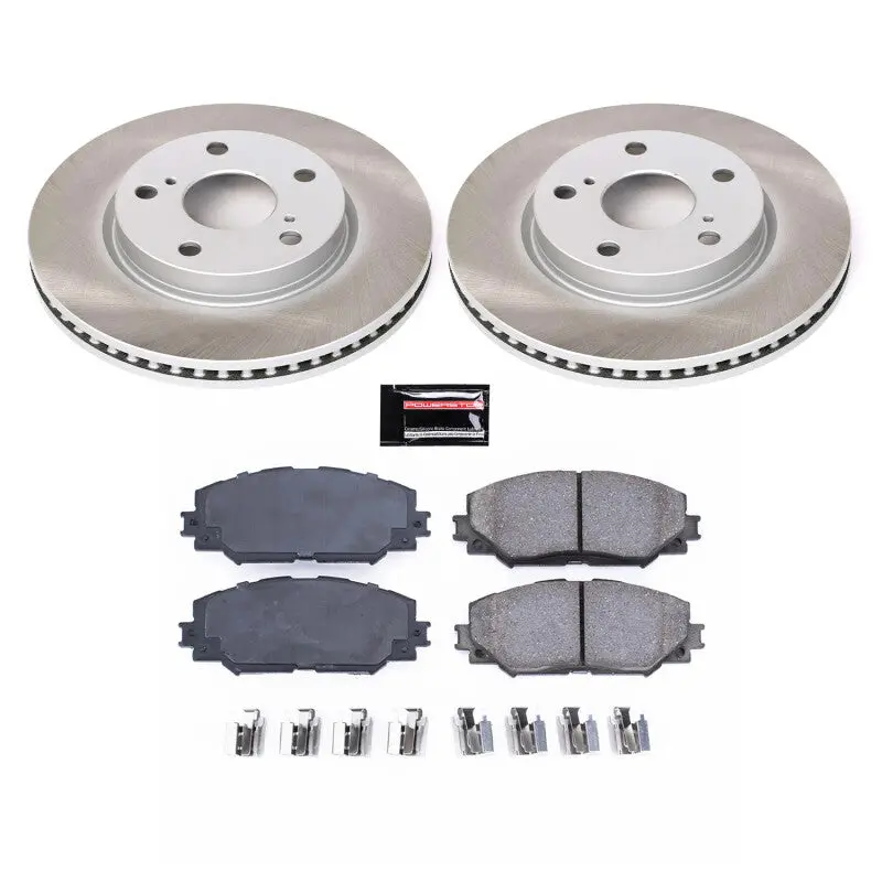 Power Stop 06-18 Toyota Rav4 Front Semi-Coated Rotor Kit 1