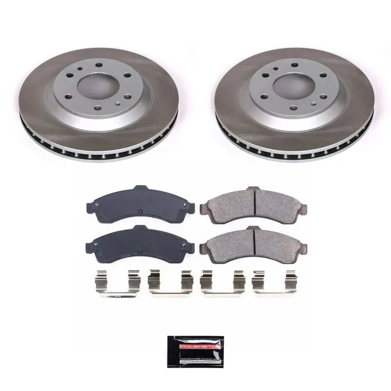 Power Stop 02-04 Oldsmobile Bravada Front Semi-Coated Rotor Kit 1