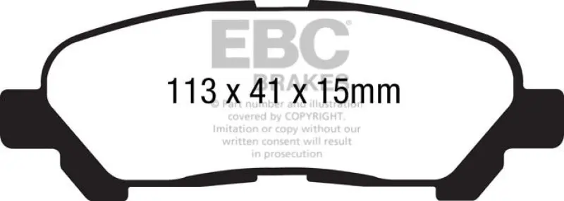 Ebc 09-13 Toyota Highlander 2.7 2Wd/4Wd Ultimax2 Rear Brake Pads 1