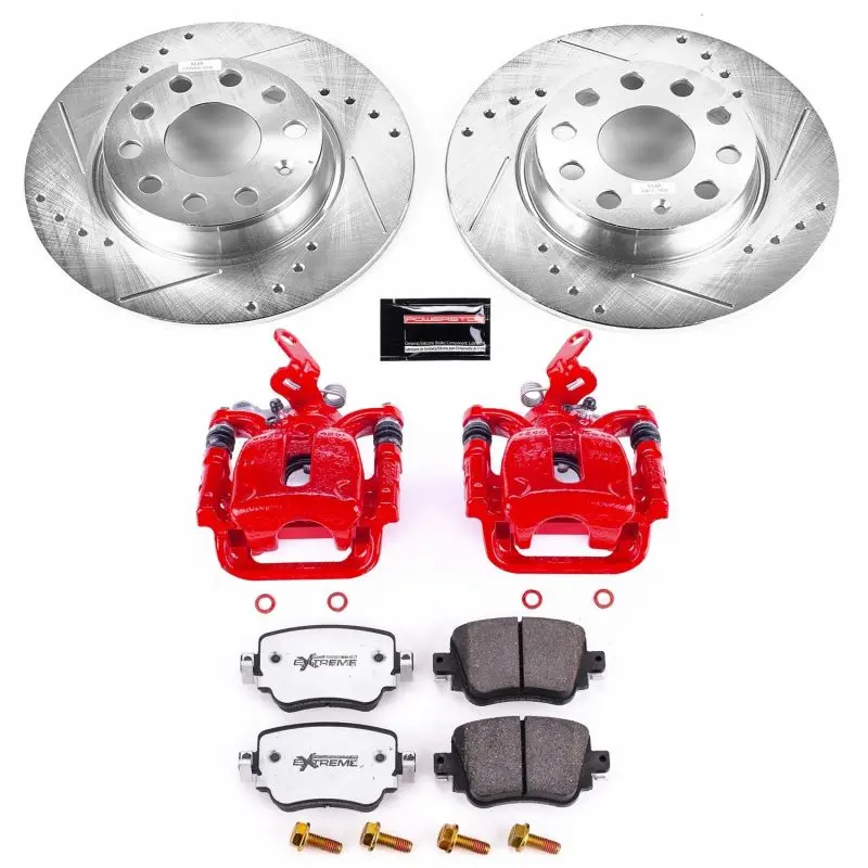 Power Stop 15-18 Volkswagen Golf Rear Z26 Street Warrior Brake Kit W/Calipers 1