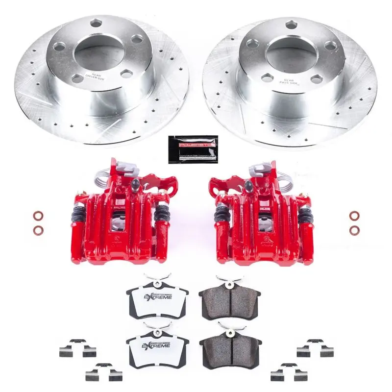 Power Stop 98-04 Audi A6 Rear Z26 Street Warrior Brake Kit W/Calipers 1