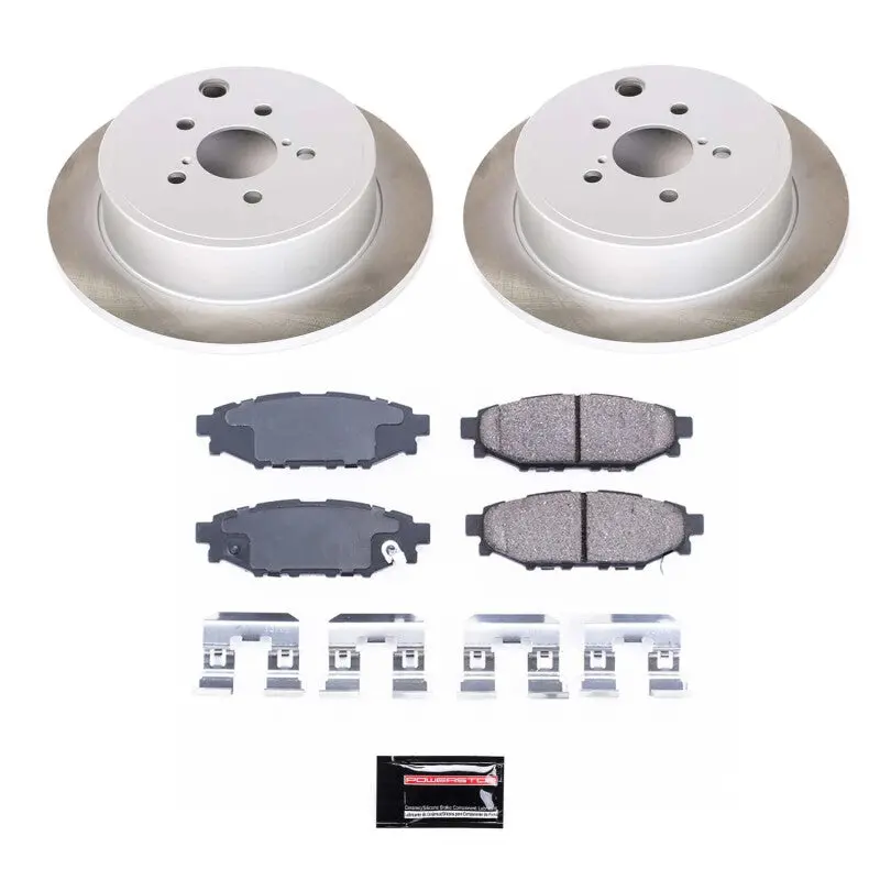 Power Stop 10-14 Subaru Outback Rear Semi-Coated Rotor Kit 1