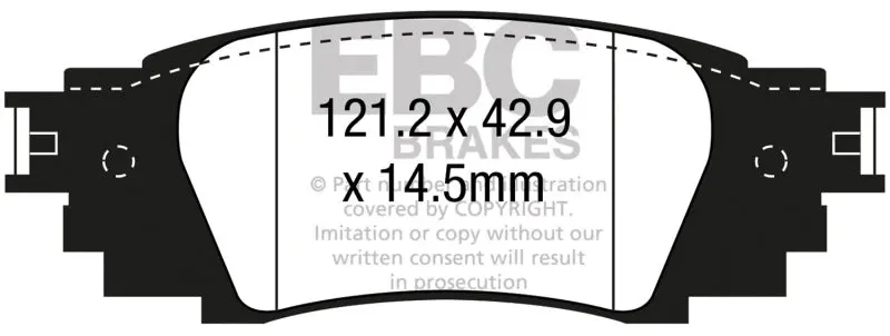 Ebc 2016+ Lexus Rx350 3.5L Ultimax2 Rear Brake Pads 1
