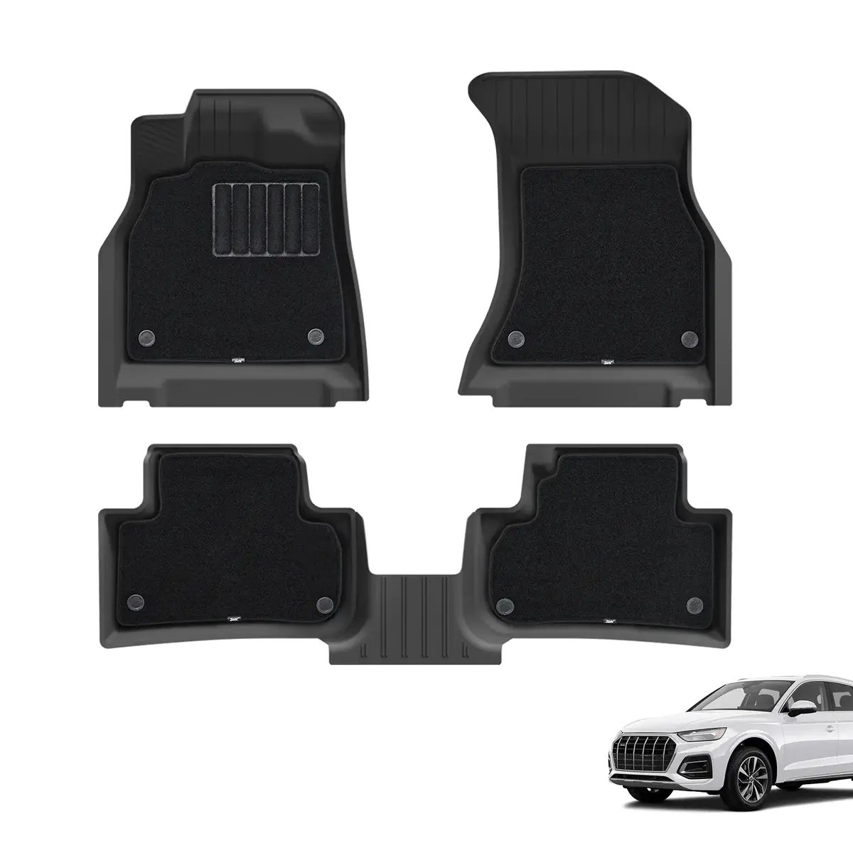 3W Audi Q5/Sq5 2018-2026 Custom Floor Mats Thorex™ All-Weather Protection 1