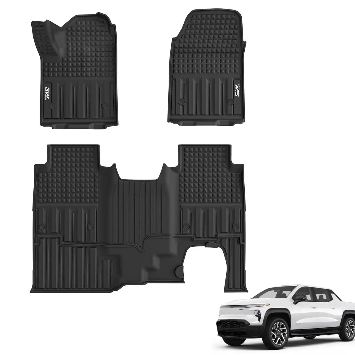 3W Chevrolet Silverado Ev 2024-2026(Fit For Wt& Rst Trim)/ Gmc Sierra Ev / Sierra Ev Denali Custom Floor Mats Thorex™ All-Weather Protection 1