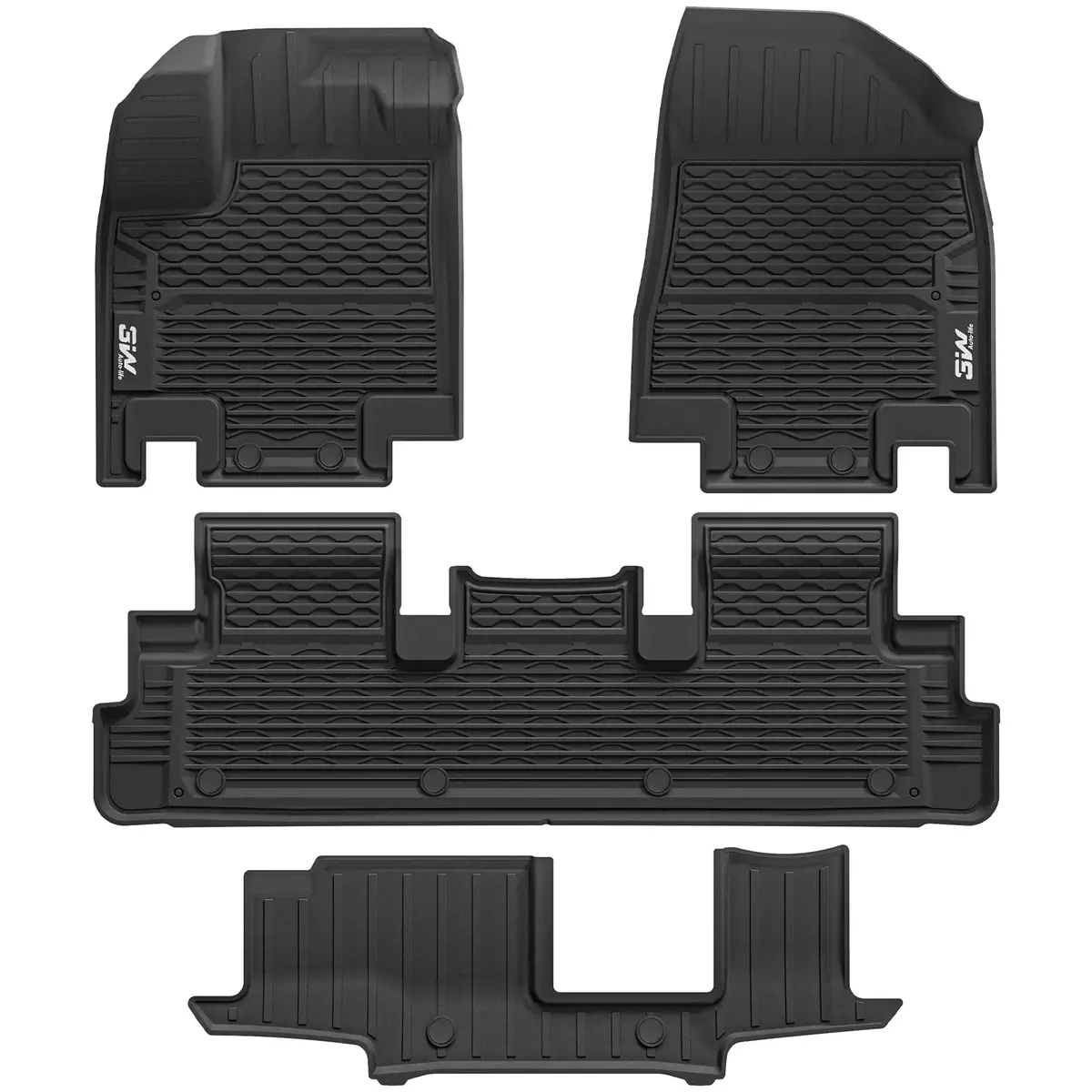3W Floor Mats For Nissan Pathfinder 8 Seat 2022-2026 Thorex™ All-Weather Protection 3