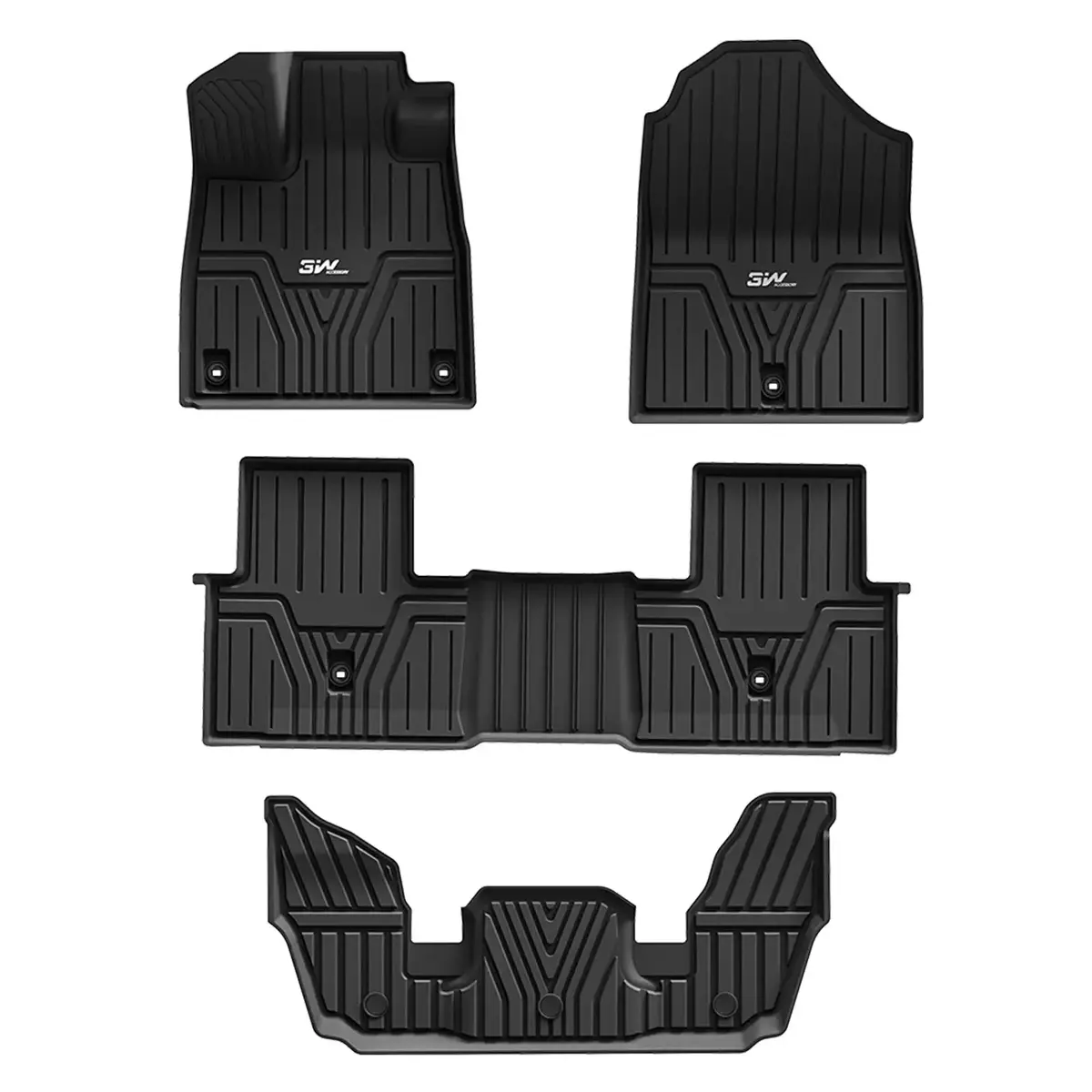 3W Honda Pilot 2023-2026 Custom Floor Mats / Seat Back Mat / Trunk Mat Thorex™ All-Weather Protection 2