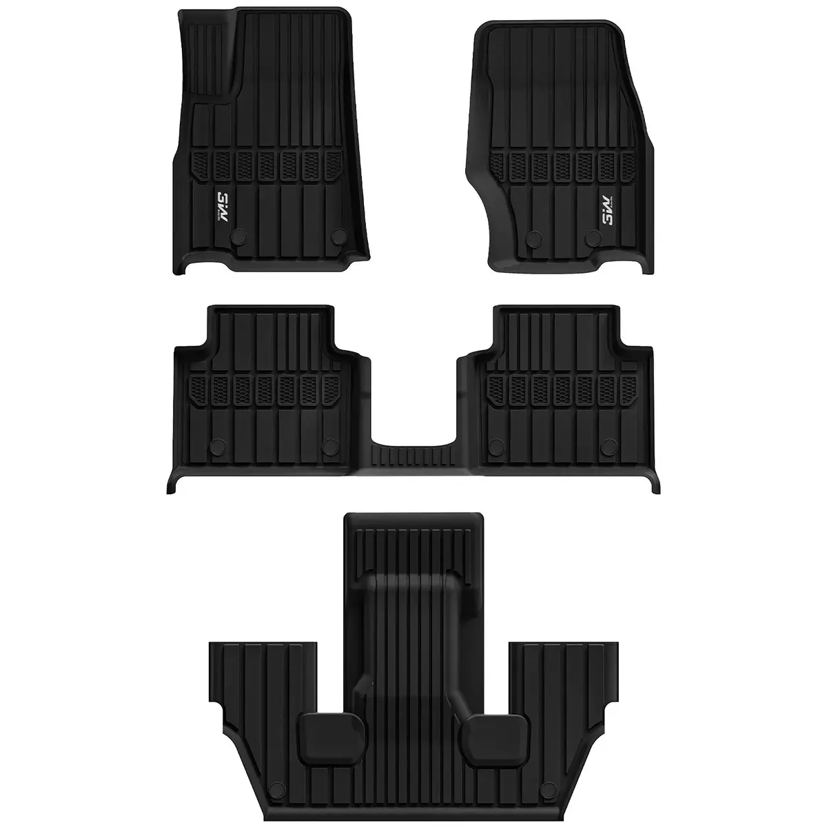 3W Jeep Grand Cherokee L 6 Seat 2021-2026 Custom Floor Mats / Trunk Mat Thorex™ All-Weather Protection 4