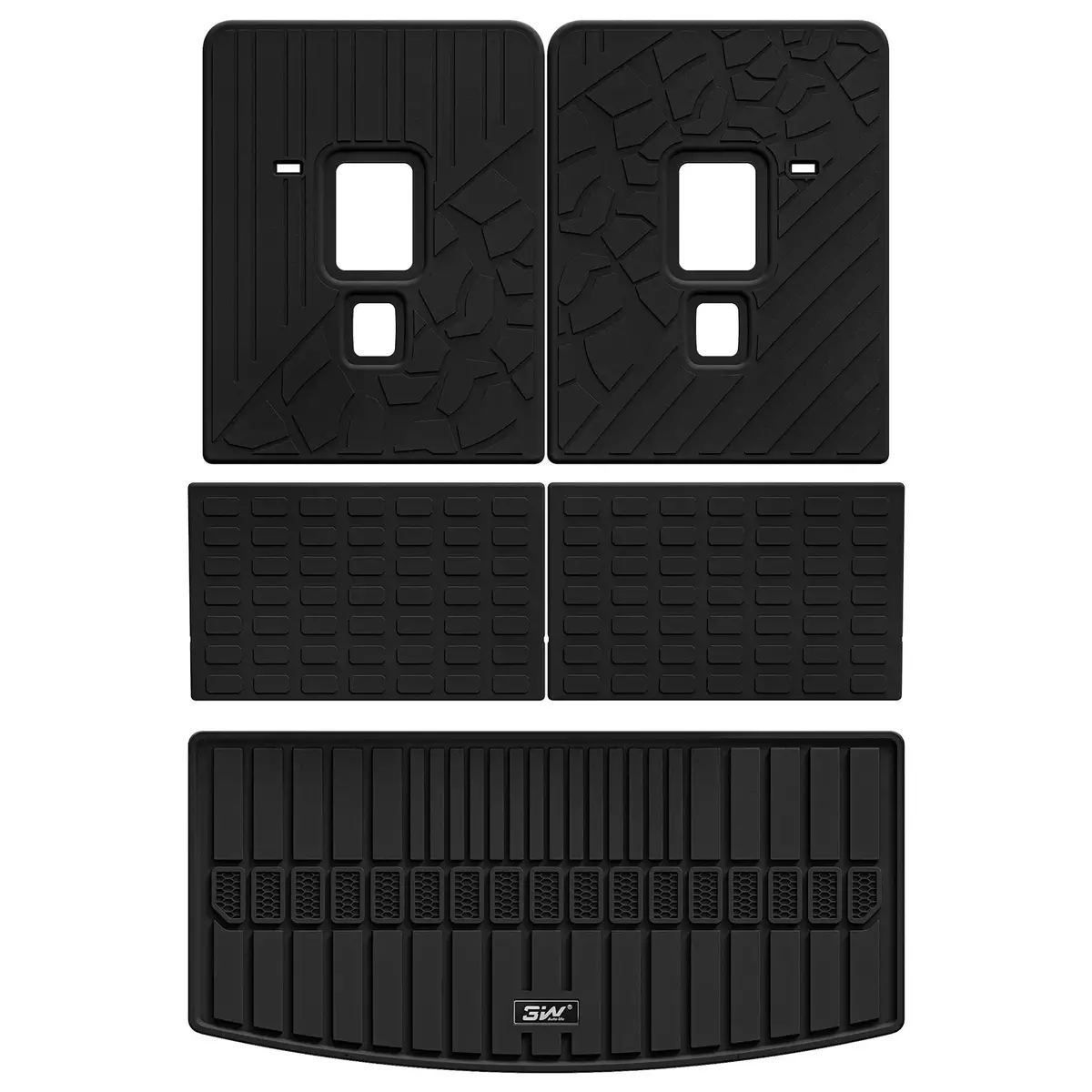 3W Jeep Grand Cherokee L 6 Seat 2021-2026 Custom Floor Mats / Trunk Mat Thorex™ All-Weather Protection 5