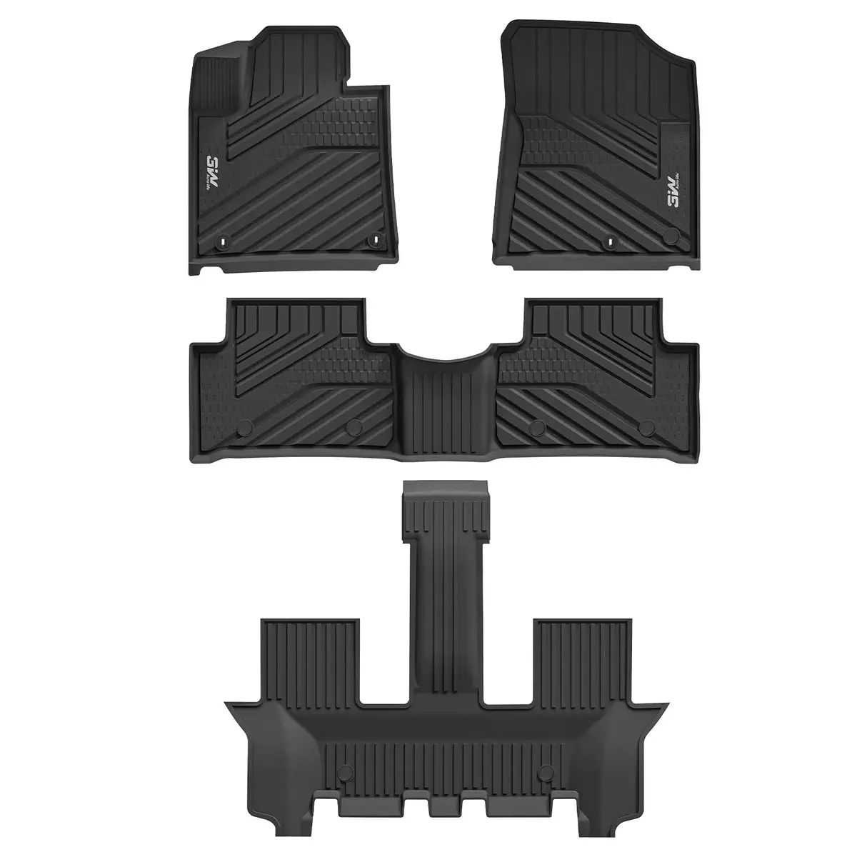 3W Kia Sorento 6/7 Seats 2021-2026 (Not Fit For Hybrid & Phev) Custom Floor Mats Thorex™ All-Weather Protection 2