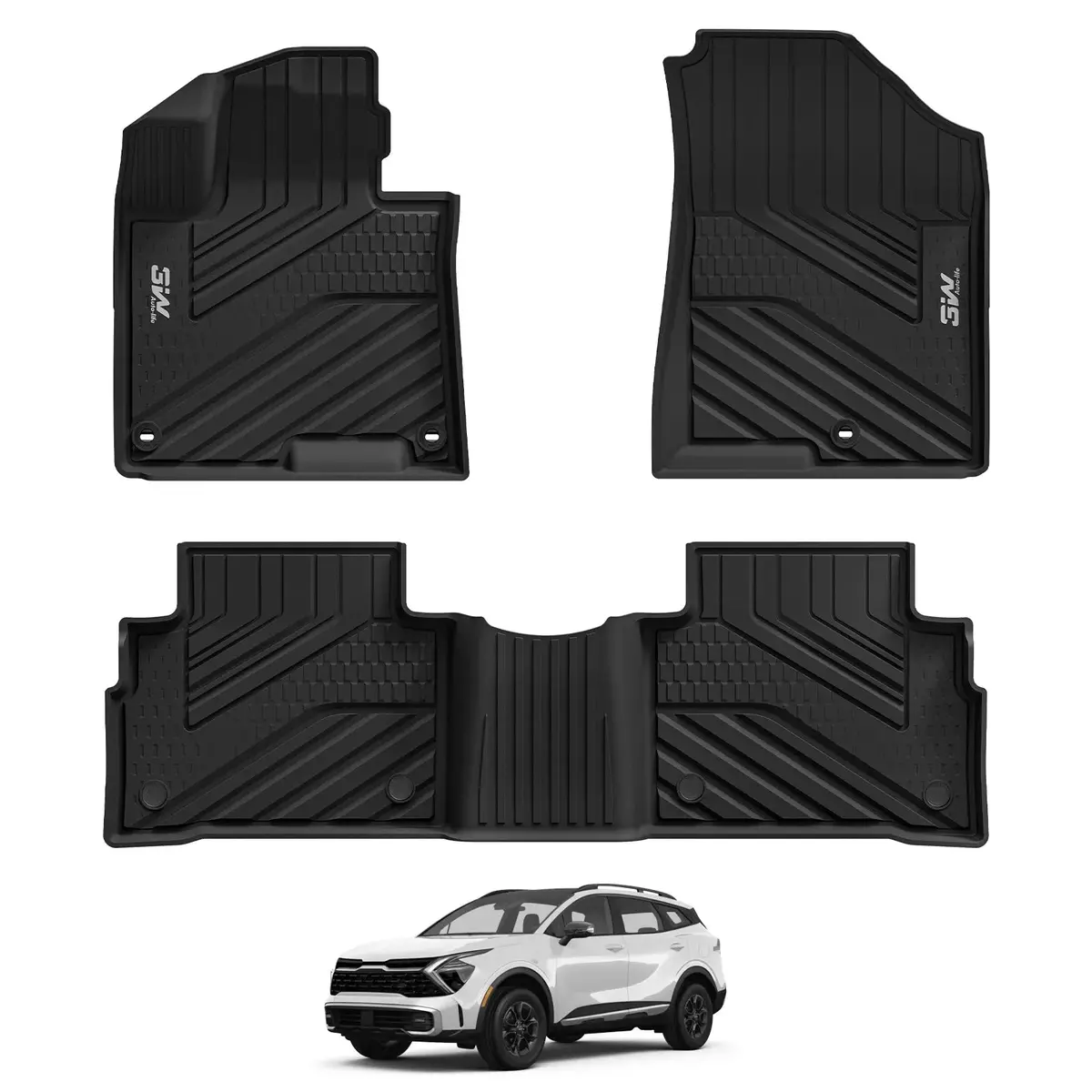 3W Kia Sportage 2023-2026 (With Subwoofer, Not For Hybrid Or Phev)  Custom Floor Mats Thorex™ All-Weather Protection 1