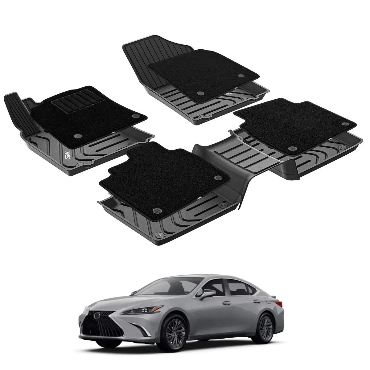 3W Lexus Es 2019-2026 Es350 Es300h Fwd Custom Floor Mats With Double Layer Carpet Thorex™ All-Weather Protection 1