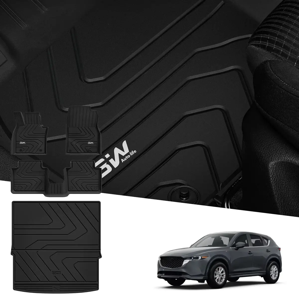 3W Mazda Cx-50 2023-2025 (Gas Models Only) Custom Floor Mats Thorex™ All-Weather Protection 3