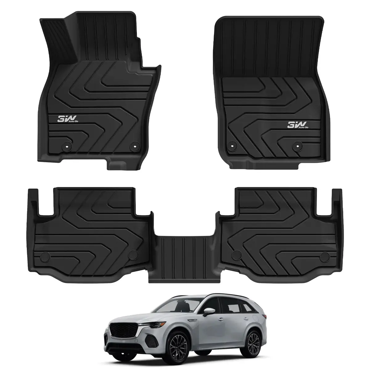 3W Mazda Cx-70 (Include Phev) 2025-2026 Custom Floor Mats Thorex™ All-Weather Protection 1