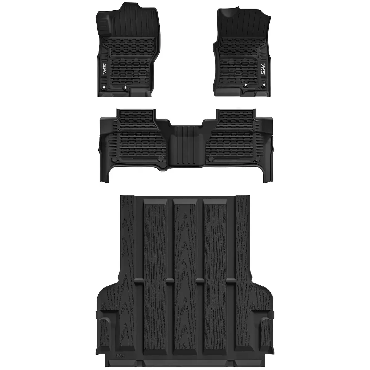 3W Floor Mats/ Truck Bed Mats For Nissan Frontier Crew Cab 2022-2026 (Not For 2Nd With Under Seat Speaker) Thorex™ All-Weather Protection 2