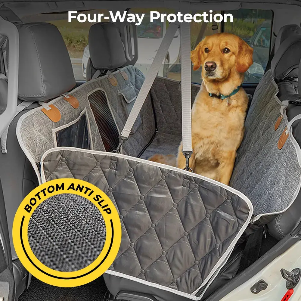 3W Dog Car Seat Cover Detachable & Waterproof Full Protection Mat 2