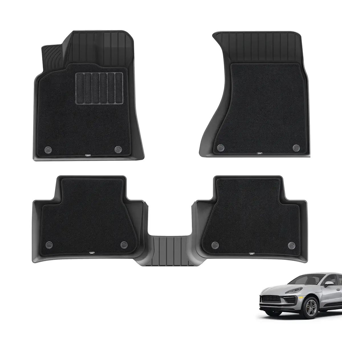 3W Porsche Macan 2014-2026（Only Compatible With The Fuel Version） Custom Floor Mats / Trunk Mat Thorex™ All-Weather Protection 2