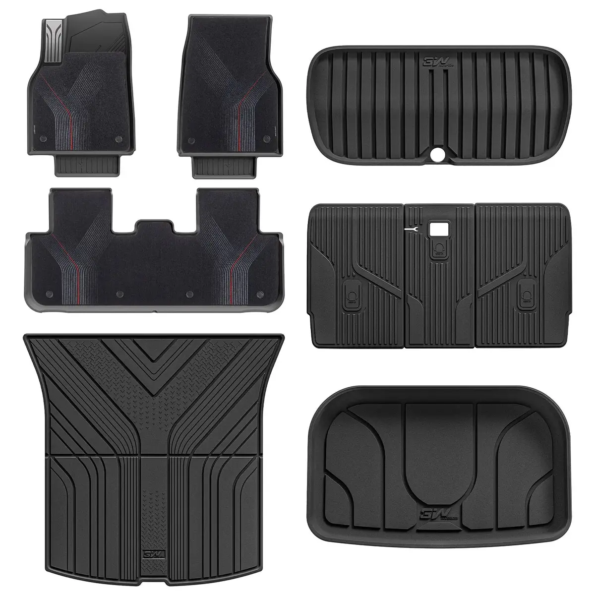 3W Floor Mats With Double Layer Carpet / Trunk Mat For Tesla Model Y Juniper 2025-2026 (Not Fit 2026 Model Y Standard Range) Thorex™ All Weather Protection 3