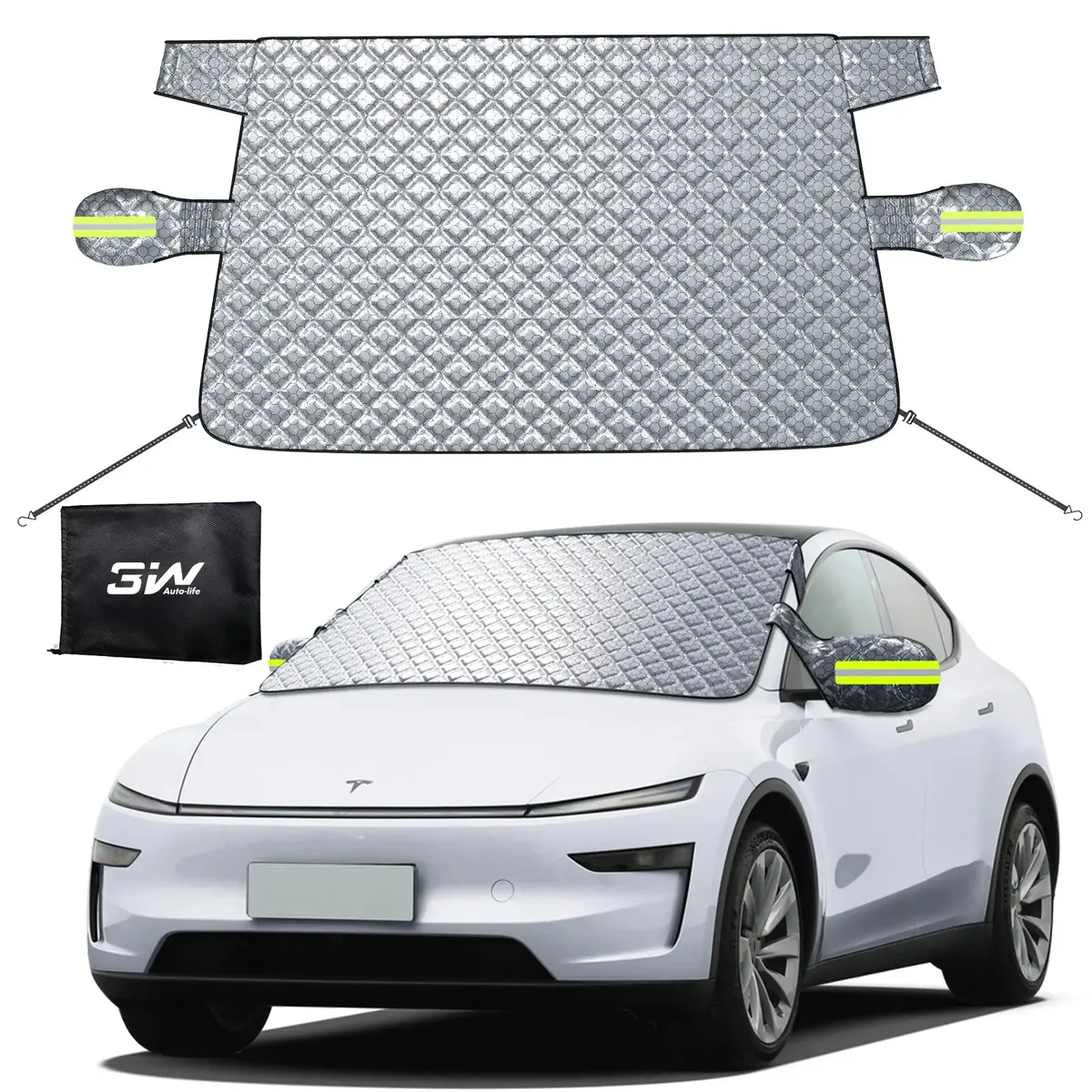 3W Windshield Cover For Ice And Snow Universal Fit For Car Suv/ Truck/ Van Graphene-Insulated Car Accessories 1