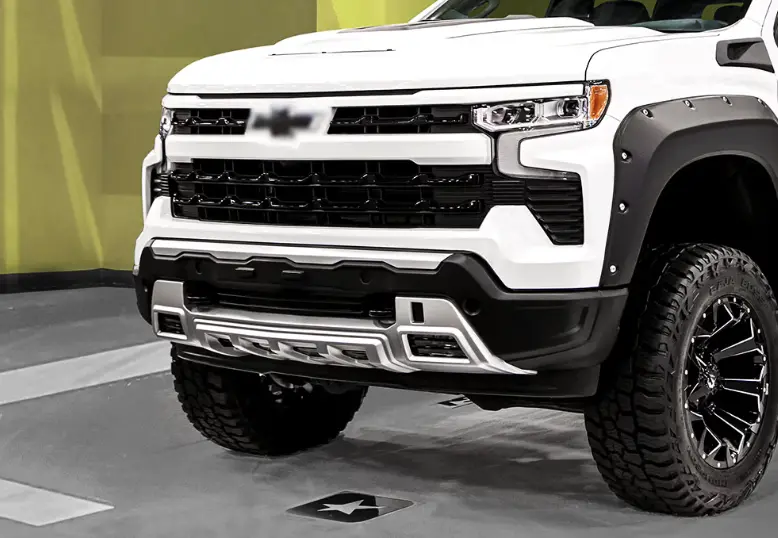 Chev Silverado 2023+ Air Design Front Bumper Guard + Skid Plate With Drl 1